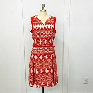 Established 1962 Sun Dress Womens Size 14 Orange Sleeveless A-Line Embroidered